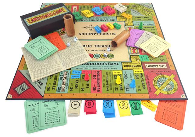 The Landlord's Game ® - 1906 replica game in play